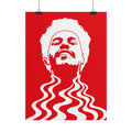 Red Psychedelic Pop Art Weekend Portrait Rolled Poster | Retro Room decoration for music fans