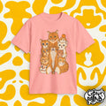 Stacked Orange Cats T-Shirt | Cute Cat Cluster Illustration