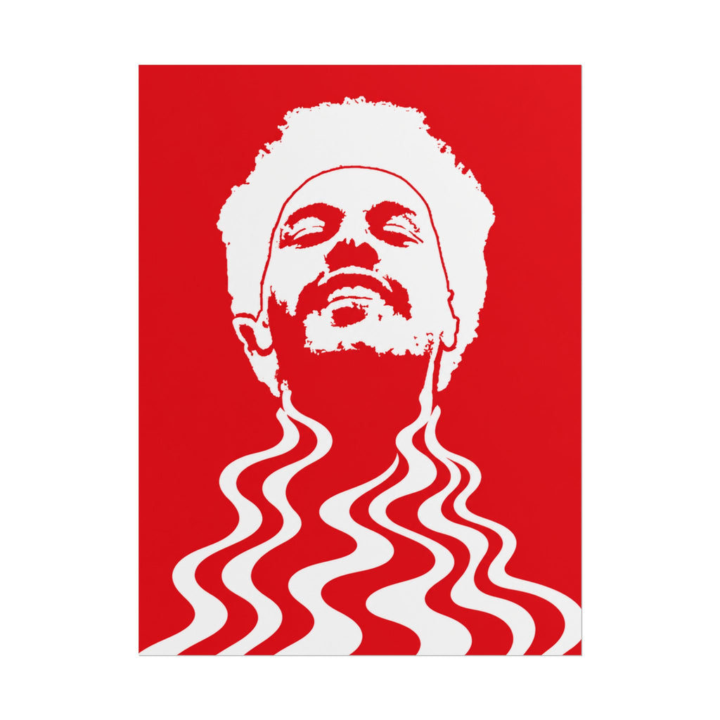 Red Psychedelic Pop Art Weekend Portrait Rolled Poster | Retro Room decoration for music fans