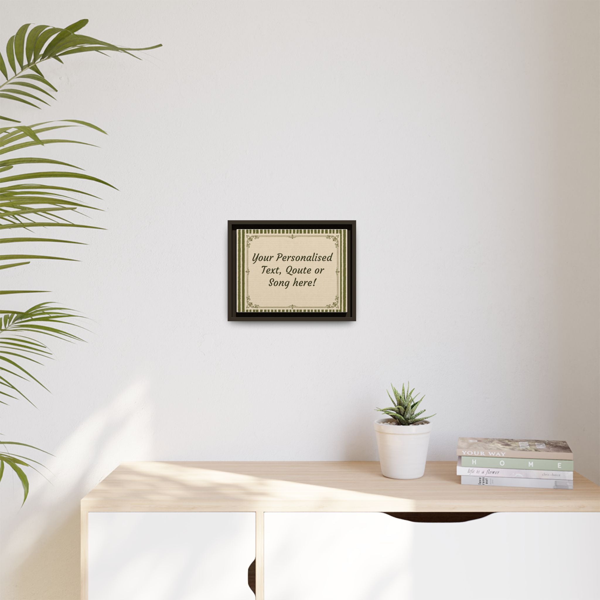 Vintage Border Personalized Quote Matte Canvas, Framed
