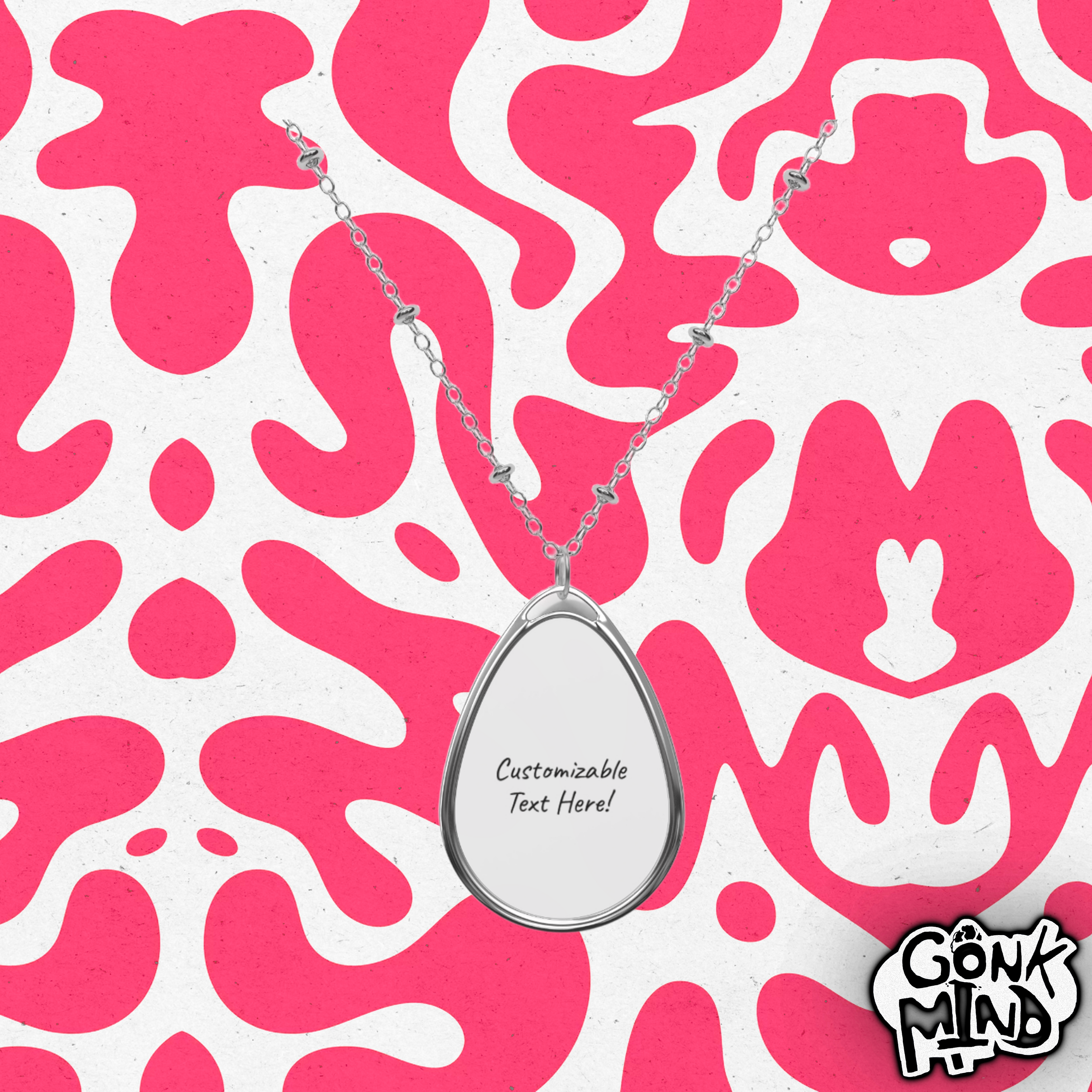 Custom Photo Oval Necklace | Personalized Engraved Pendant, Silver Teardrop Locket