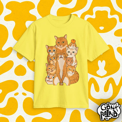 Stacked Orange Cats T-Shirt | Cute Cat Cluster Illustration