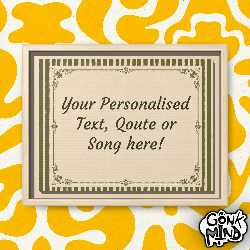 Vintage Border Personalized Quote Matte Canvas, Framed