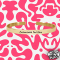 Custom Engraved Text Bangle Cuff Bracelet | Personalized Name Engraving