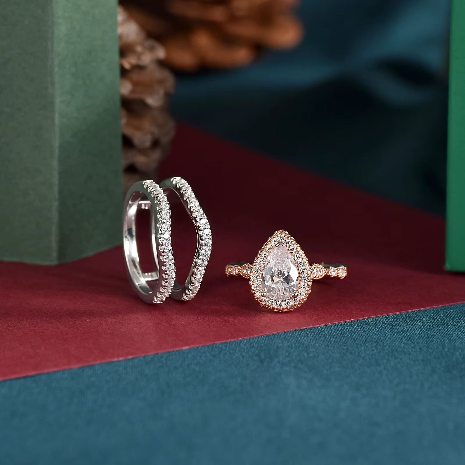Pear-shaped engagement ring